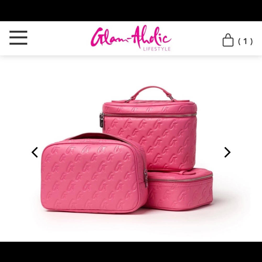 Glamaholic pink make up bag set